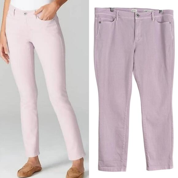 J. Jill Denim - J Jill Women's Plus Sz 16 Authentic Fit Slim Ankle Lavender Denim Jeans Stretchy